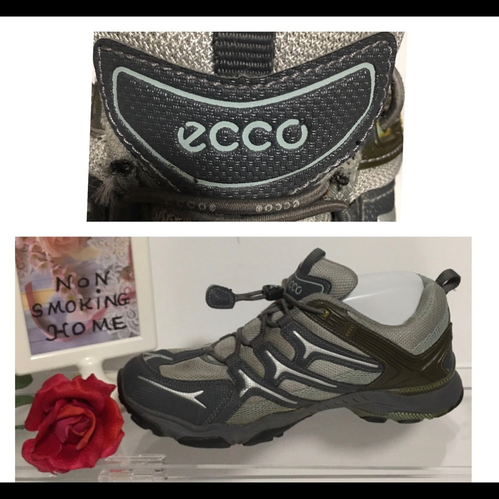 ECCO GORETEX SNEAKERS SZ 8-8.5 GRAY MESH